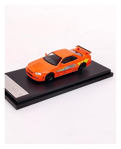 Modellauto Metall 1:64 for Nissan GTR BNR34 Z-Tune Sport Race Car Toy Model Collection Commemorative Computer Bookcase Display von ZHRDWE