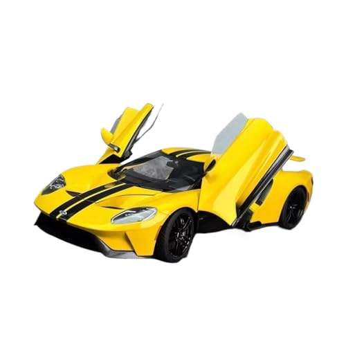 ZHRDWE Casting Car Modell 1/18 Für Den Neuen Ford GT Vollständig Geöffnet Statische Anzeige Weihnachtsgeschenksammlung Sportwagenmodell Spielzeugauto(Yellow) von ZHRDWE