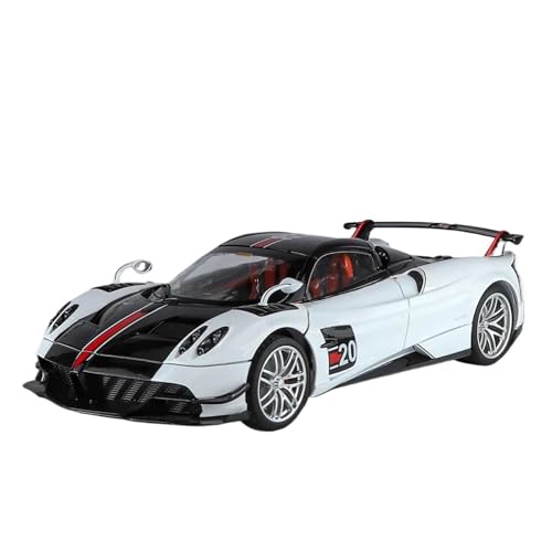 ZHRDWE Casting Car Modell 1/18 Für Pagani Huayra BC Legierung Sport Auto Diecast Metall Racing Fahrzeug Modell Sound Und Licht Simulation Spielzeugauto(White) von ZHRDWE