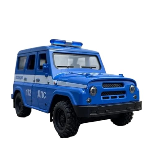 ZHRDWE Casting Car Modell 1/18 Für UAZ Hunter Diecast Metall Polizei Geländewagen Auto Modell Simulation Sound Licht Sammlung Spielzeug Spielzeugauto(Blau) von ZHRDWE