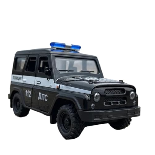 ZHRDWE Casting Car Modell 1/18 Für UAZ Hunter Diecast Metall Polizei Geländewagen Auto Modell Simulation Sound Licht Sammlung Spielzeug Spielzeugauto(Schwarz) von ZHRDWE