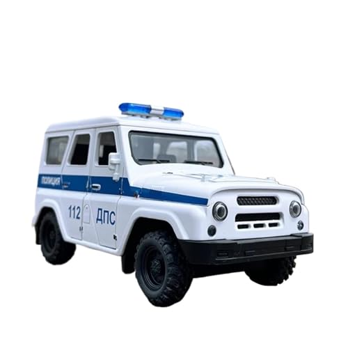 ZHRDWE Casting Car Modell 1/18 Für UAZ Hunter Diecast Metall Polizei Geländewagen Auto Modell Simulation Sound Licht Sammlung Spielzeug Spielzeugauto(White) von ZHRDWE