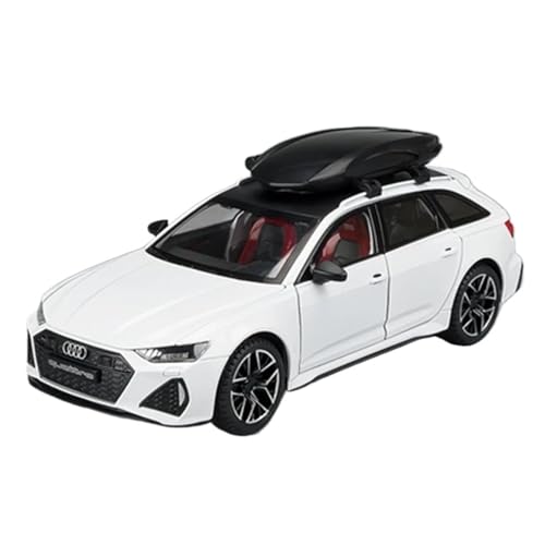 ZHRDWE Casting Car Modell 1/24 Für Audi RS6 Legierung Avant Station Wagon Modell Simulation Sound Und Licht Ornamente Sammlung Junge Geschenk Spielzeug Spielzeugauto(White) von ZHRDWE