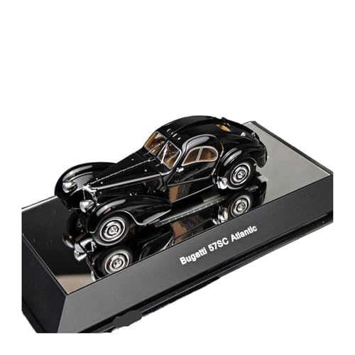 ZHRDWE Casting Car Modell 1/43 Für Bugatti 57SC Atlantic 1938 Sammlerstück Vintage Legierung Modellautos Statische Anzeige Schwarz Blau Spielzeugauto(Schwarz) von ZHRDWE