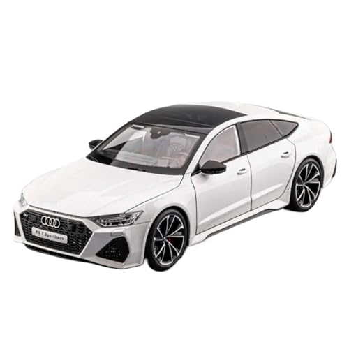 ZHRDWE Casting Car Modell 1:18 Für Audi RS7 Legierung Sportwagenmodell Rennwagen Fahrzeugmodell Sound Light Spielzeug Geschenk Schwarz Weiß Spielzeugauto(White) von ZHRDWE