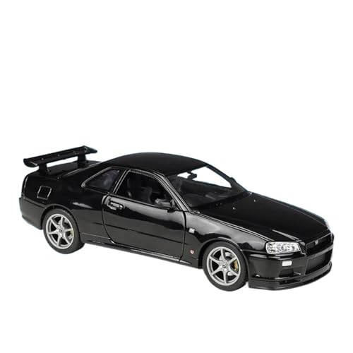 ZHRDWE Casting Car Modell 1:24 Für Nissan Skyline GTR R34 Legierung Sport Auto Spielzeug Racing Auto Fahrzeug Modell Enthusiasten Geschenk Spielzeugauto(Schwarz) von ZHRDWE