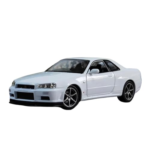 ZHRDWE Casting Car Modell 1:24 Für Nissan Skyline GTR R34 Legierung Sport Auto Spielzeug Racing Auto Fahrzeug Modell Enthusiasten Geschenk Spielzeugauto(White) von ZHRDWE