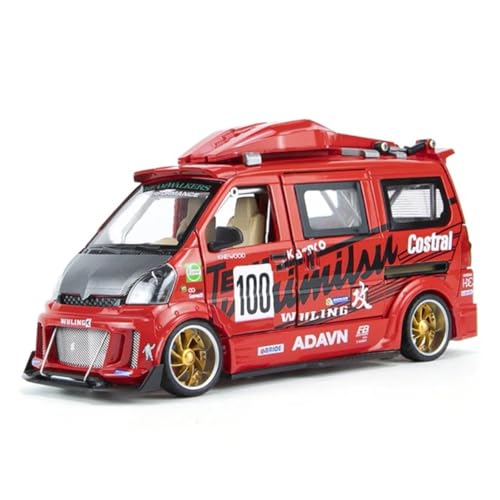 ZHRDWE Casting Car Modell 1:24 Für Wuling Legierung Track Sportwagen LKW Modell Rennsimulation Sound Und Licht Spielzeug Geschenk Spielzeugauto(Rot) von ZHRDWE