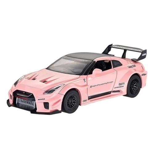 ZHRDWE Casting Car Modell 1:32 Für Skyline Ares Nissan GTR Legierung Sportmodell Simulation Sound Und Licht Schmuck Serie Jungen Geschenk Spielzeug Spielzeugauto(Rosa) von ZHRDWE