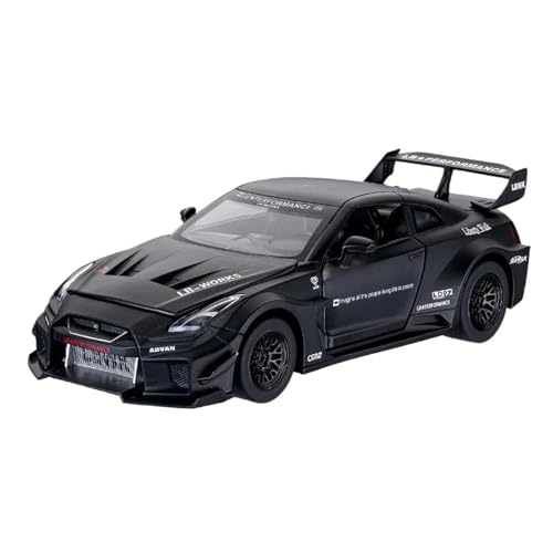 ZHRDWE Casting Car Modell 1:32 Für Skyline Ares Nissan GTR Legierung Sportmodell Simulation Sound Und Licht Schmuck Serie Jungen Geschenk Spielzeug Spielzeugauto(Schwarz) von ZHRDWE