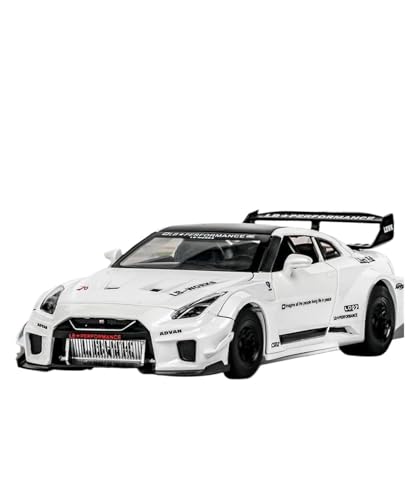 ZHRDWE Casting Car Modell 1:32 Für Skyline Ares Nissan GTR Legierung Sportmodell Simulation Sound Und Licht Schmuck Serie Jungen Geschenk Spielzeug Spielzeugauto(White) von ZHRDWE