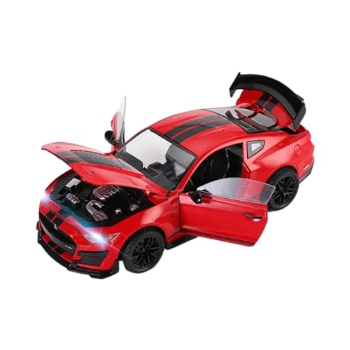 ZHRDWE Modellauto Metall 1/18 Für Große Maßstab Ford Mustang Shelby GT500 Legierung Sport Diecast Metall Rennwagen Fahrzeuge Modell Geschenk Spielzeugauto(Rot) von ZHRDWE