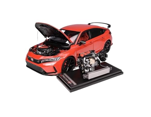 ZHRDWE Modellauto Metall 1/18 Für MH Civic Type R FL5 Metalldruckguss-Modellauto - Sonderdesign Große Größe Spielzeugauto(Orange) von ZHRDWE