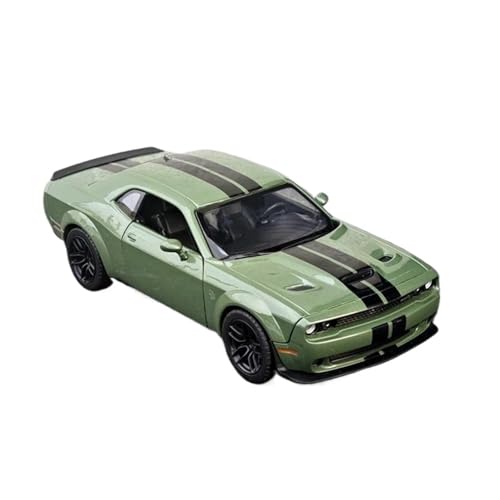 ZHRDWE Modellauto Metall 1/24 Für Dodge Challenger Hellcat SRT Diecast Modell Auto Perfekt Für Spielen Oder Display Spielzeugauto(Grün) von ZHRDWE