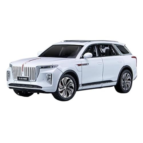 ZHRDWE Modellauto Metall 1/24 Für HONGQI E-HS9 SUV Diecast Modell Auto Hobby Spielzeug Geschenk Sammlerstücke Spielzeugauto(White) von ZHRDWE