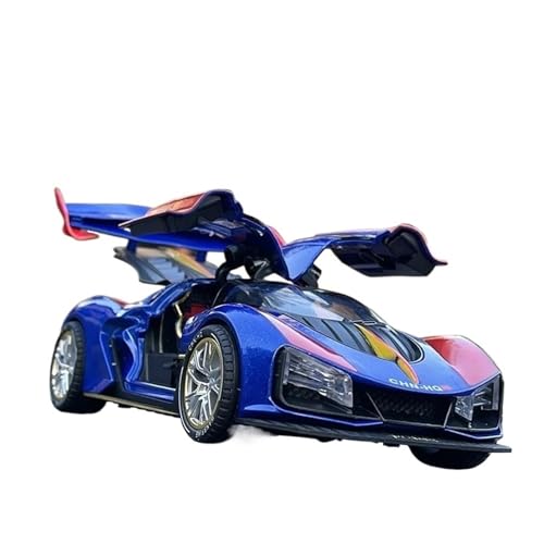 ZHRDWE Modellauto Metall 1/24 Für HONGQI S9 Mit Sound Und Licht Spray Diecast Auto Modell Spielzeug Hobby Geschenke Spielzeugauto(Blue 1) von ZHRDWE