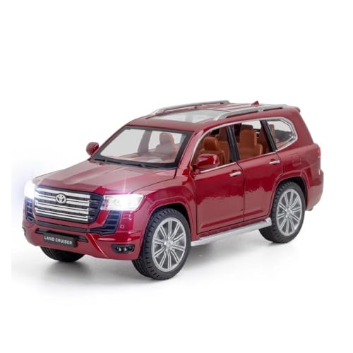 ZHRDWE Modellauto Metall 1/24 Für Toyota Cruiser LC300 Prado SUV Legierung Diecast Metall Spielzeug Off-Road Fahrzeug Auto Modell Interaktives Spiel Geschenk Spielzeugauto(Rot) von ZHRDWE