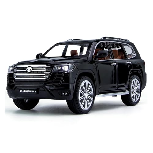 ZHRDWE Modellauto Metall 1/24 Für Toyota Cruiser LC300 Prado SUV Legierung Diecast Metall Spielzeug Off-Road Fahrzeug Auto Modell Interaktives Spiel Geschenk Spielzeugauto(Schwarz) von ZHRDWE