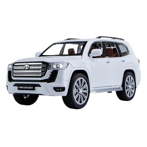 ZHRDWE Modellauto Metall 1/24 Für Toyota Cruiser LC300 Prado SUV Legierung Diecast Metall Spielzeug Off-Road Fahrzeug Auto Modell Interaktives Spiel Geschenk Spielzeugauto(White) von ZHRDWE