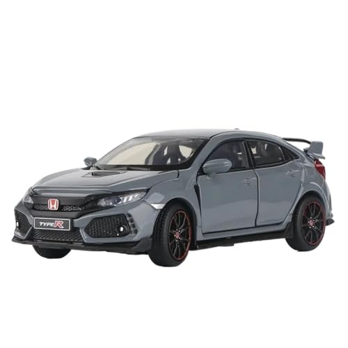 ZHRDWE Modellauto Metall 1/32 Für Honda Civic Type R Sportwagen Druckgussmodell Legierung Luxusfahrzeug Spielzeug Indoor Und Outdoor Gaming Spielzeugauto(Gray) von ZHRDWE