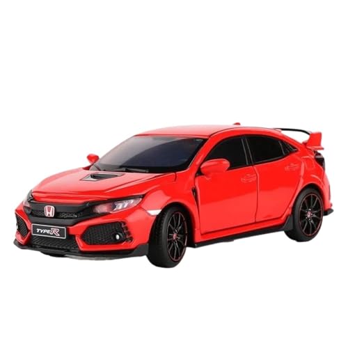 ZHRDWE Modellauto Metall 1/32 Für Honda Civic Type R Sportwagen Druckgussmodell Legierung Luxusfahrzeug Spielzeug Indoor Und Outdoor Gaming Spielzeugauto(Rot) von ZHRDWE