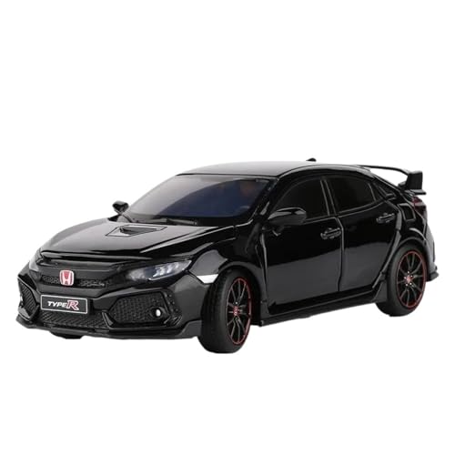 ZHRDWE Modellauto Metall 1/32 Für Honda Civic Type R Sportwagen Druckgussmodell Legierung Luxusfahrzeug Spielzeug Indoor Und Outdoor Gaming Spielzeugauto(Schwarz) von ZHRDWE