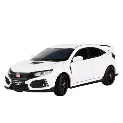 ZHRDWE Modellauto Metall 1/32 Für Honda Civic Type R Sportwagen Druckgussmodell Legierung Luxusfahrzeug Spielzeug Indoor Und Outdoor Gaming Spielzeugauto(White) von ZHRDWE