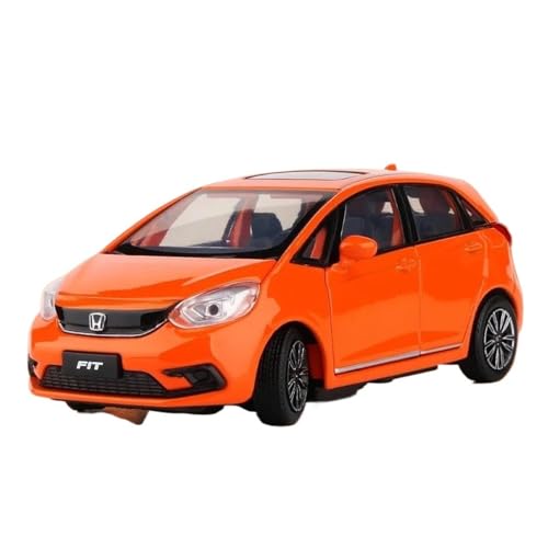 ZHRDWE Modellauto Metall 1/32 Für Honda Fit Legierung Automodell Spielzeug Druckgussfahrzeuge Weihnachtsgeburtstagsgeschenk Für Alte Jungen Mädchen Spielzeugauto(Orange) von ZHRDWE