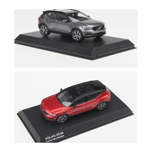 ZHRDWE Modellauto Metall 1/43 Für Volvo SUV XC40 Sammlerstück Die-Metall Fahrzeug Miniatur Auto Dekorative Souvenir Geschenke Grau Rot Spielzeugauto(Gray) von ZHRDWE