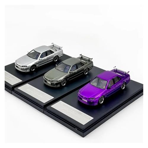 ZHRDWE Modellauto Metall 1/64 Für Nissan GTR ER34 Legierung Automodell Druckguss Metall Fahrzeug Spielzeug Sammeln Hobby Geschenke Spielzeugauto(Light Gray) von ZHRDWE