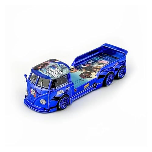 ZHRDWE Modellauto Metall 1/64 Für Volkswagen T1 Tow Druckguss Metall Modell Spielzeug Van Fahrzeug Spielzeug Hobby Party Erinnerungsstücke Spielzeugauto(Blau) von ZHRDWE