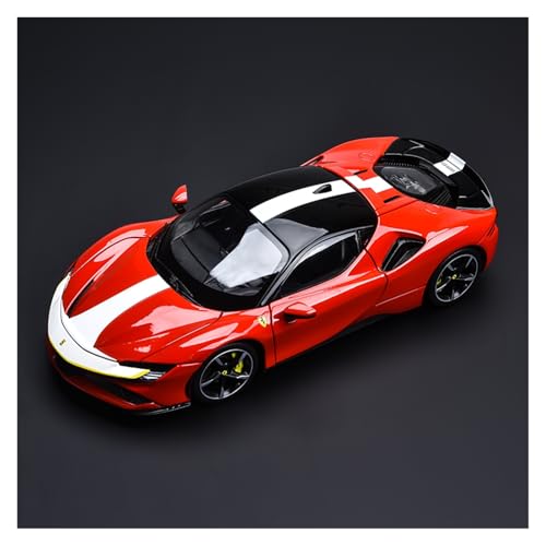 ZHRDWE Modellauto Metall 1:18 Für Ferrari SF90 Legierung Spielzeugauto Sammlung Fahrzeug Ornamente Enthusiasten Geschenk(Red-A) von ZHRDWE
