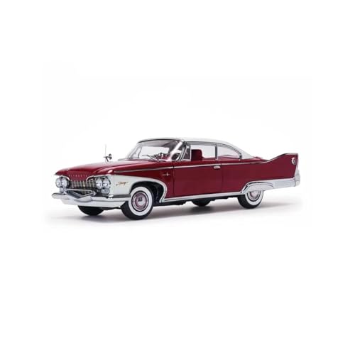ZHRDWE Modellauto Metall 1:18 Für Große Skala Platin Plymouth 1960 Metall Druckguss Legierung Retro Auto Modell Hobby Sammlung Spielzeug Display Spielzeugauto(Rot) von ZHRDWE