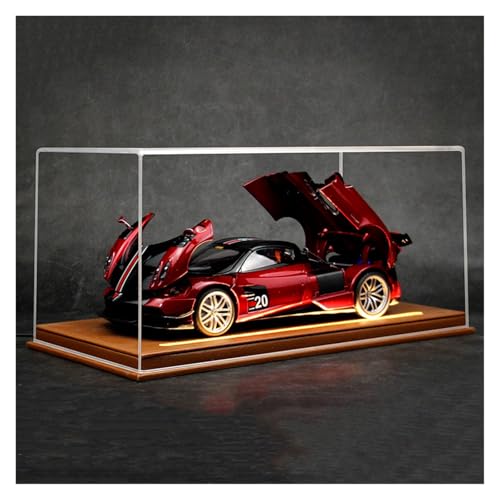 ZHRDWE Modellauto Metall 1:18 Für Pagani Huaya Acryl-Displaybox Legierung Fahrzeug Statische Sammlung Rennwagen Spielzeug Modell Display(Rot) von ZHRDWE