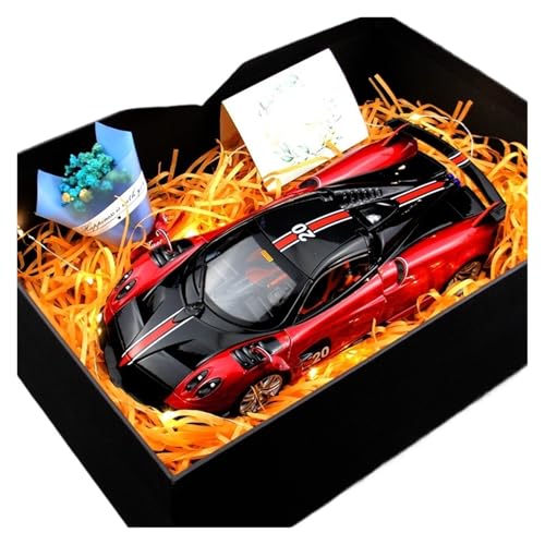 ZHRDWE Modellauto Metall 1:18 Für Pagani Huaya Licht Display Geschenk Box Legierung Fahrzeug Statische Sammler Racing Spielzeug Modell Auto(Rot) von ZHRDWE