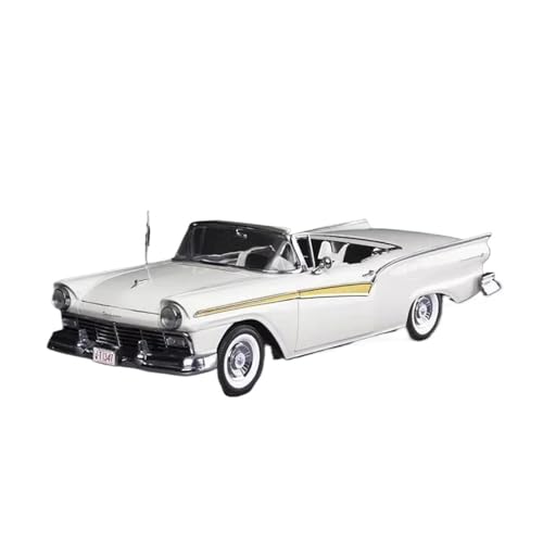 ZHRDWE Modellauto Metall 1:18 Skyliner 1957 Fairlane 500 Legierung Retro Modell Auto Display Fahrzeug Klassische Dekoration Sammlung Geschenk Spielzeugauto(White) von ZHRDWE