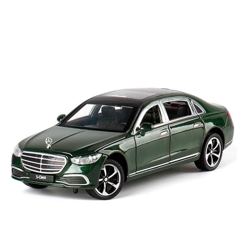 ZHRDWE Modellauto Metall 1:24 Für BENS S400 S-Klasse Legierung Druckguss Modell Pull Back Fahrzeuge Spielzeug Auto Interaktives Spiel Ornament Geschenk Spielzeugauto(Grün) von ZHRDWE