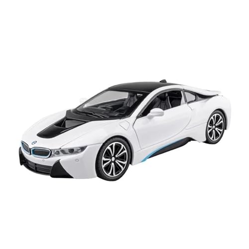ZHRDWE Modellauto Metall 1:24 Für BMW I8 Diecast Metall Modell Offene Tür Pull Back Spielzeugautos Mit Licht Und Sound Geschenk Spielzeugauto(White) von ZHRDWE