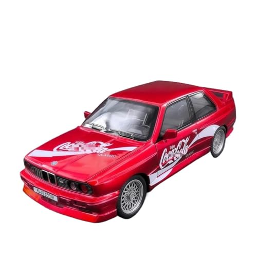 ZHRDWE Modellauto Metall 1:24 Für BMW M3 Malerei Oldtimer Druckguss Metall Modell Spielzeug Fahrzeuge Spielzimmer Outdoor Spaß Hobbys Geschenk Spielzeugauto(Rot) von ZHRDWE