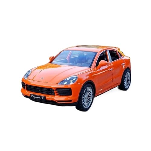 ZHRDWE Modellauto Metall 1:24 Für Cayenne S SUV Druckguss Metall Spielzeug Fahrzeug Weihnachten Geburtstag Geschenk Jungen Mädchen Spielzeugauto(Orange) von ZHRDWE