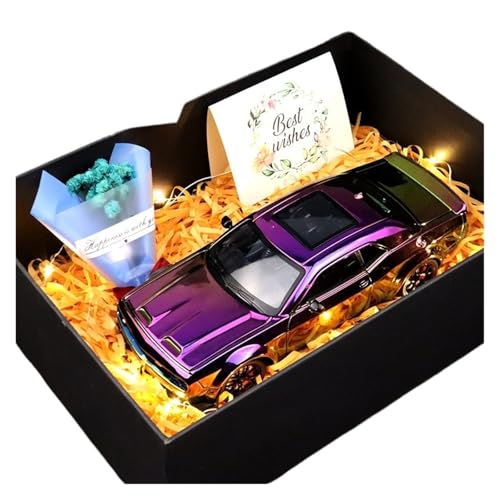 ZHRDWE Modellauto Metall 1:24 Für Dodge Challenger Hellcat Redeye Druckgussmodell Spielzeug-Rennwagen Hobbys Spielzeug Und Fahrzeug-Enthusiasten Sammeln(Purple) von ZHRDWE