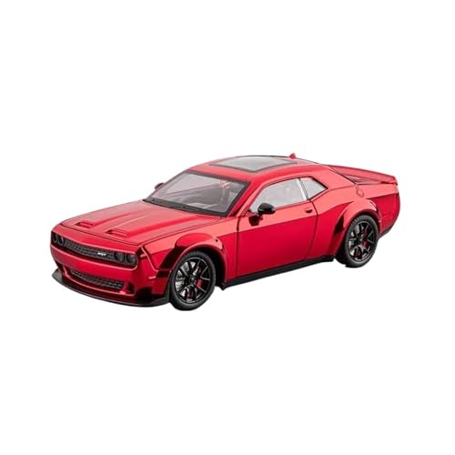ZHRDWE Modellauto Metall 1:24 Für Dodge Challenger Hellcat Redeye Legierung Druckguss Modell Fahrzeug Geschenk Jungen Und Teenager Spielzeugauto(Rot) von ZHRDWE