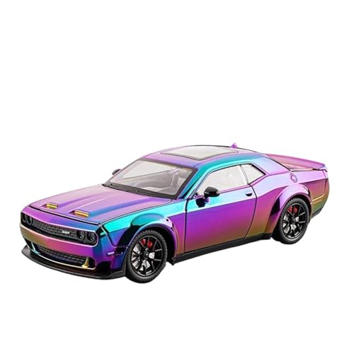 ZHRDWE Modellauto Metall 1:24 Für Dodge Challenger SRT Hellcat Rennwagen Spielzeugmodell Replika Geschenk Für Jungen Und Jugendliche Spielzeugauto(Purple) von ZHRDWE