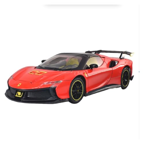 ZHRDWE Modellauto Metall 1:24 Für Ferrari LaFerrari SF90 Legierung Supersportwagen Modell Spielzeug Junge Retro Ornamente(Rot) von ZHRDWE