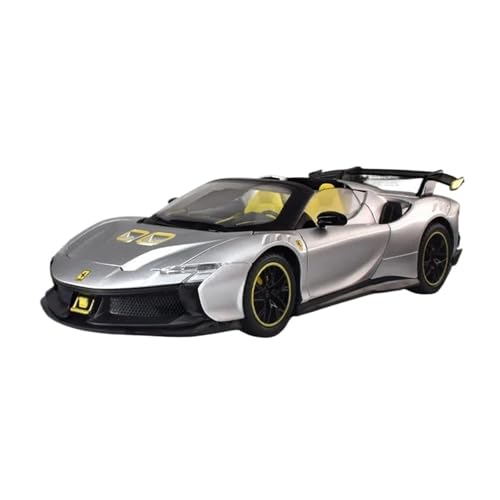ZHRDWE Modellauto Metall 1:24 Für Ferrari SF90XX Legierung Sportwagen Geschenk Druckguss Metall Rennfahrzeuge Modell Jungen Und Jugendliche Spielzeugauto(Gray) von ZHRDWE