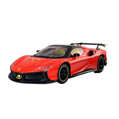 ZHRDWE Modellauto Metall 1:24 Für Ferrari SF90XX Legierung Sportwagen Geschenk Druckguss Metall Rennfahrzeuge Modell Jungen Und Jugendliche Spielzeugauto(Rot) von ZHRDWE