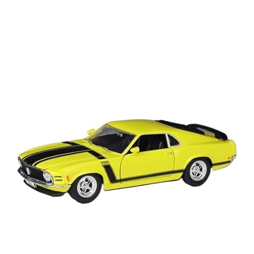 ZHRDWE Modellauto Metall 1:24 Für Ford 1970 Mustang BOSS 302 Rot Legierung Auto Modell Sammlung Souvenir Fahrzeug Spielzeug Geschenk Spielzeugauto(Yellow) von ZHRDWE