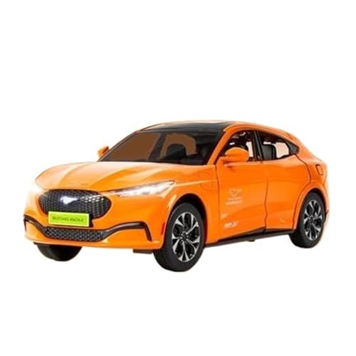ZHRDWE Modellauto Metall 1:24 Für Ford Mustang Electric Horse Mach-E Sportwagen Legierung Automodell Druckguss Spielzeugfahrzeug Mit Sound Party Favors Spielzeugauto(Orange) von ZHRDWE