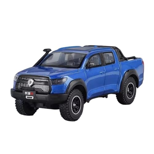 ZHRDWE Modellauto Metall 1:24 Für GWM POER Alloy Pickup Truck Maßstab Spielzeugauto Modell Druckguss Miniaturfahrzeuge Indoor Und Outdoor Gaming Spielzeugauto(Blau) von ZHRDWE