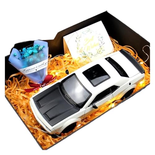 ZHRDWE Modellauto Metall 1:24 Für Hellcat SRT Legierung Muscle-Car Modell Fahrzeuge Spielzeug Jungen Licht Geschenk Box Dekoration Sammler(White) von ZHRDWE